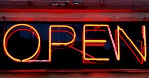Traditional Open For Business Neon Sign