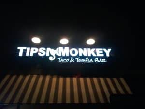 Tipsy Monkey Lighted Storefront LED Sign