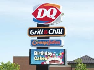 Evanston Lighted Signs 0092 Dairy Queen Bendsen Sign  Graphics W 19mm 80x176 Bloomington IL 101718 1 300x225